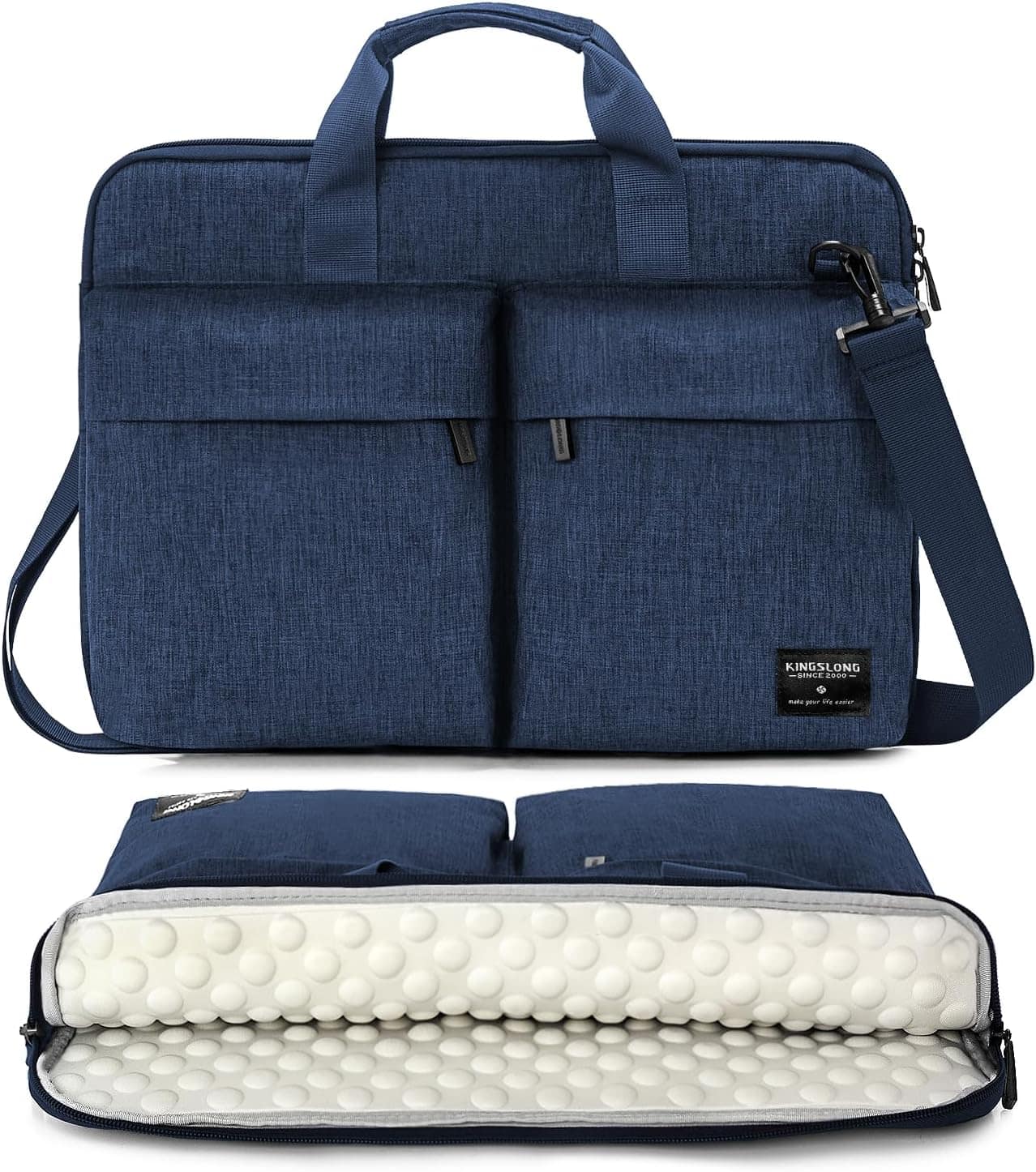 Wikistore - 15.6 inch Laptop Shoulder Bag Slim Shockproof Sleeve Case for Acer Asus Dell Lenovo HP - Blue