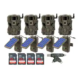 Stealth Cam - Fusion X 26 MP Trail Camera (Verizon) with Solar Panel Bundle 4-Pack