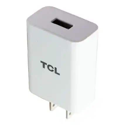 Front. TCL - Adaptive Output Single USB Port Travel Charger Wall Adapter - 5V/3A - White.