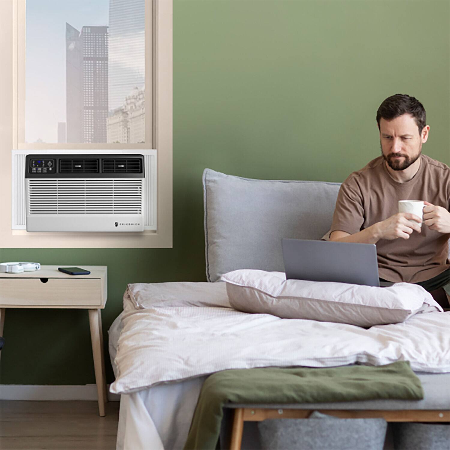 Alt View 24. Friedrich - Chill Premier 8,000 BTU Window Air Conditioner with Remote Control Wi-Fi Enabled - White.