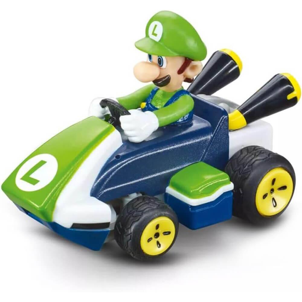Front. Carrera - Carrera 370430003 Nintendo Mario Kart Mini RC Remote Control Car - Luigi - Black.