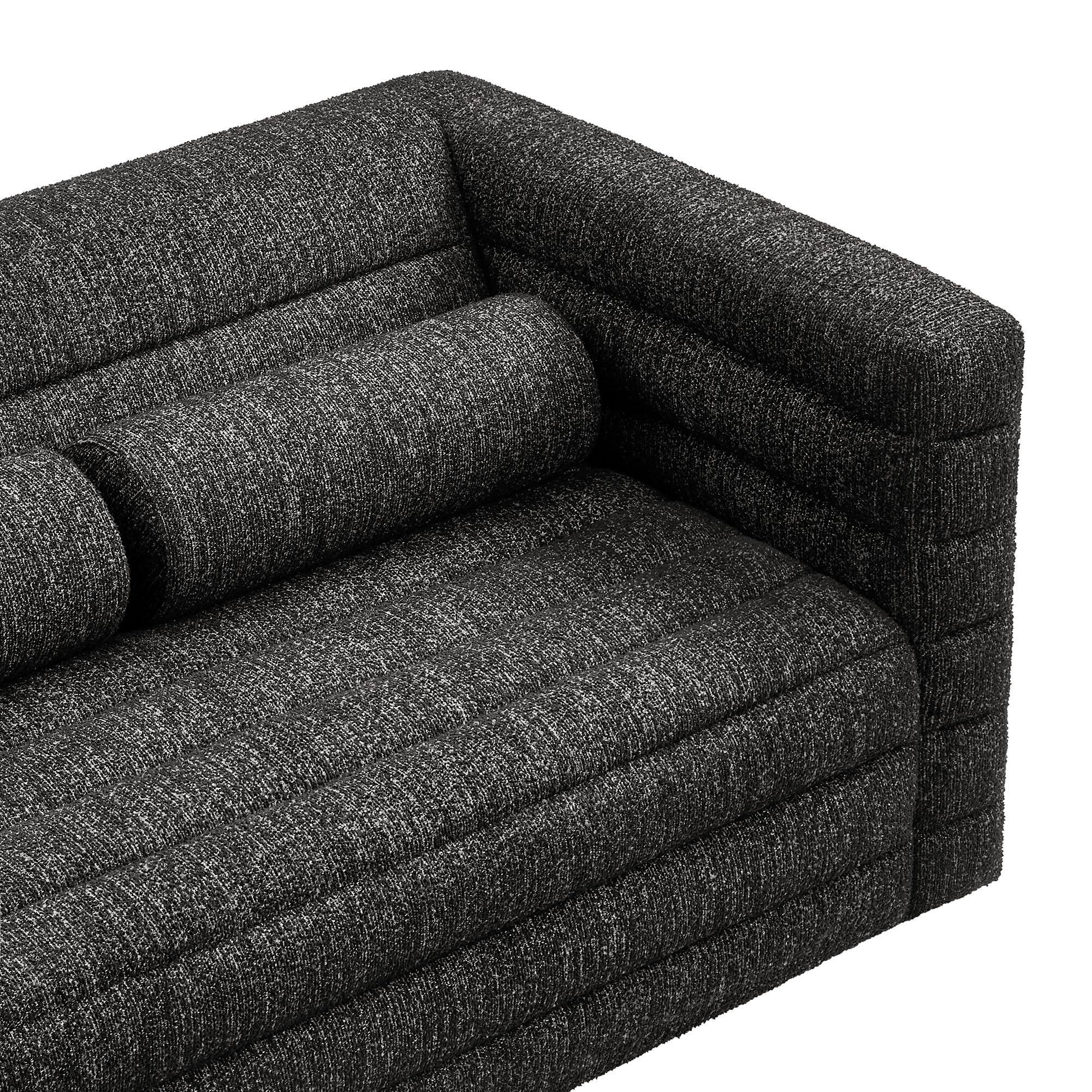 Alt View 6. Modway - Relle Channel Tufted Boucle Upholstered Loveseat by Modway - Charcoal.