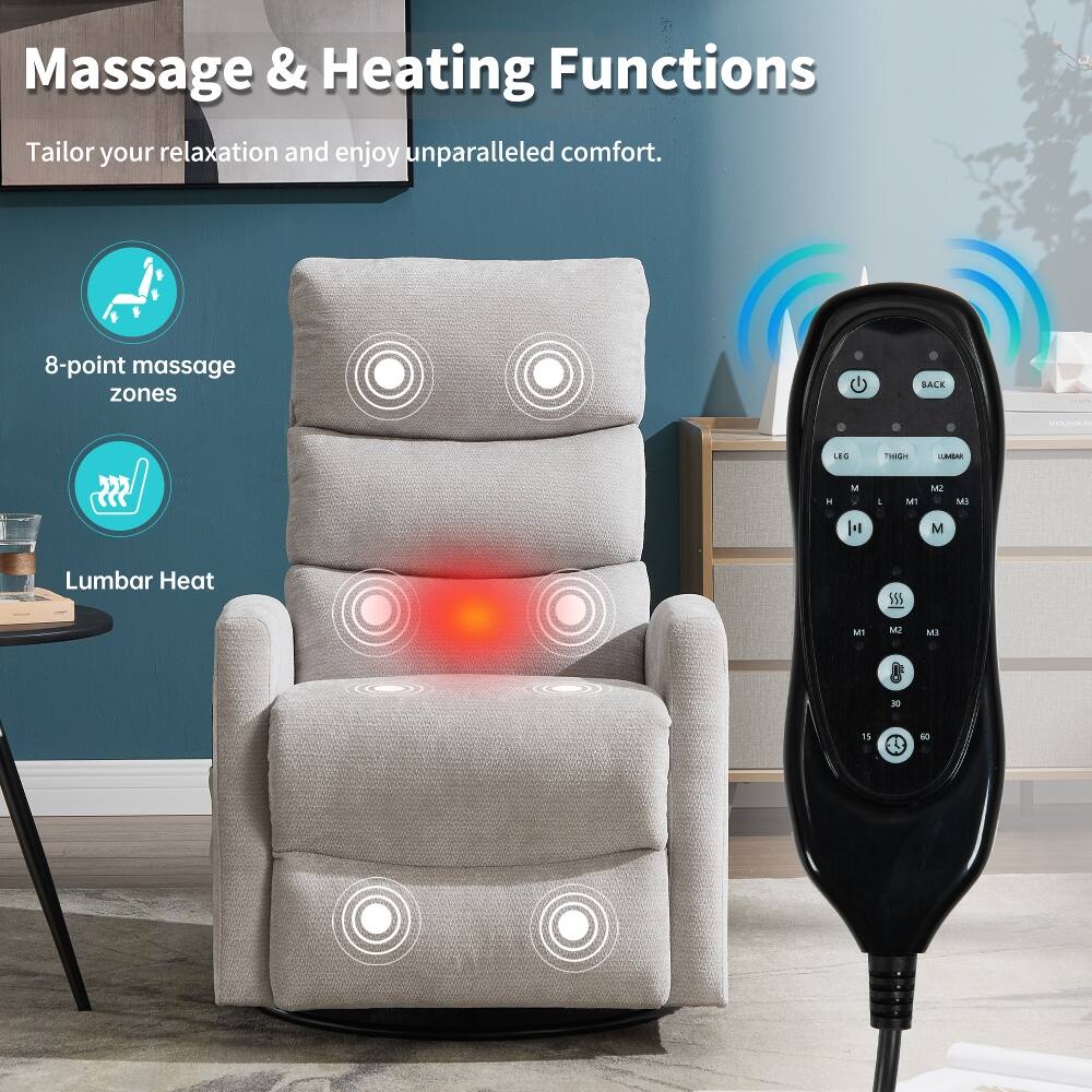 Massage & Heating Functions  
Tailor your relaxation and enjoy unparalleled comfort.  

8-point massage zones  
BACK  
LEG  
THIGH  
LUMBAR  

Lumbar Heat  

M1  
M2  
M3  

15  
60