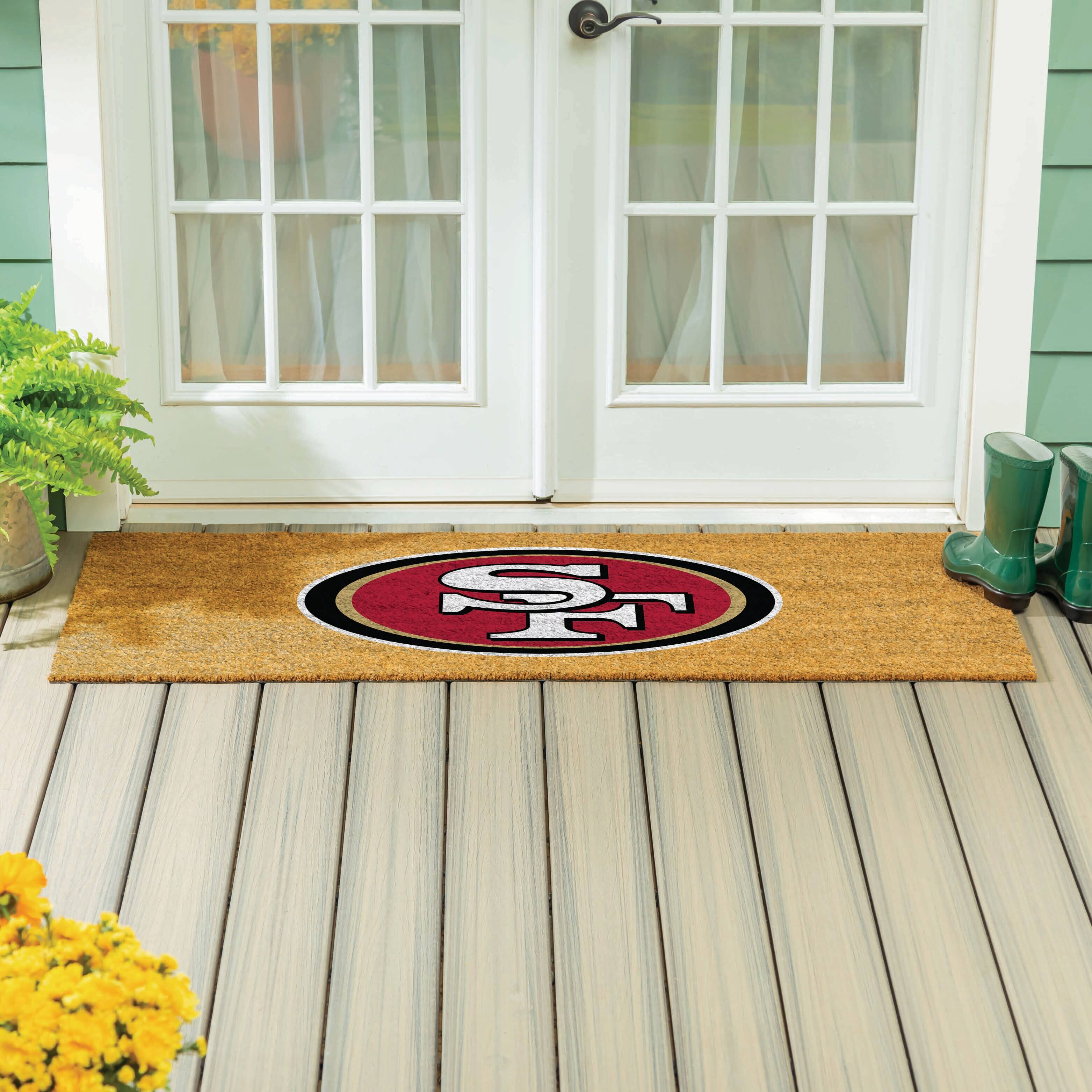 Alt View 3. Evergreen Enterprises - San Francisco 49ers 24" x 60" Outdoor Team Color Logo Coir Mat - Brown.