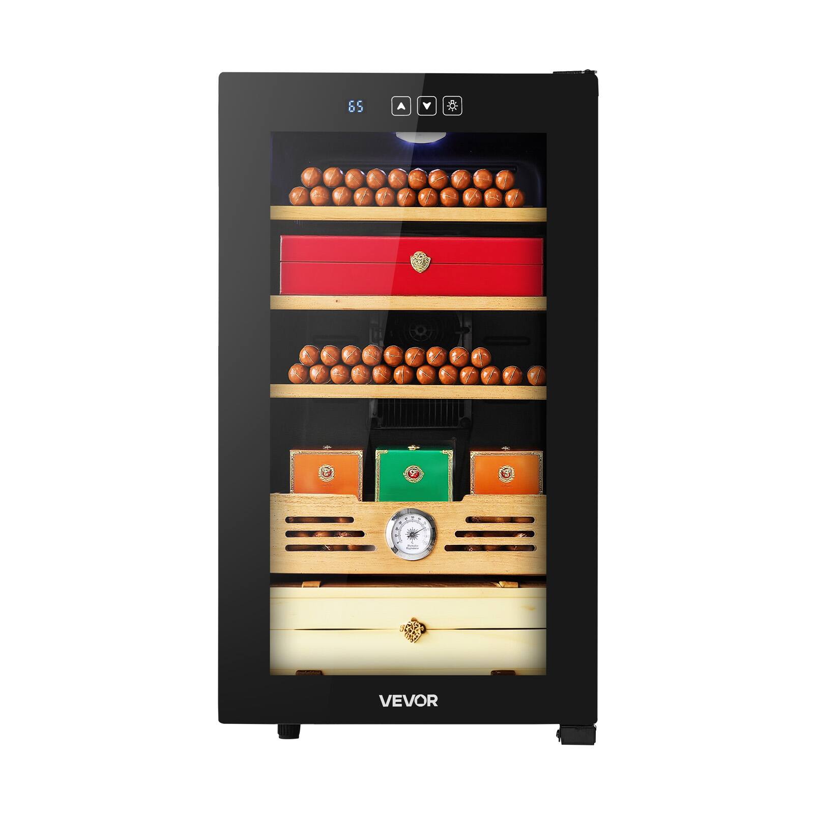 Alt View 5. VEVOR - Electric Humidor, 48L, 350 Counts Electric Cigar Humidor Cabinet with Cooling Temperature Control - Black.