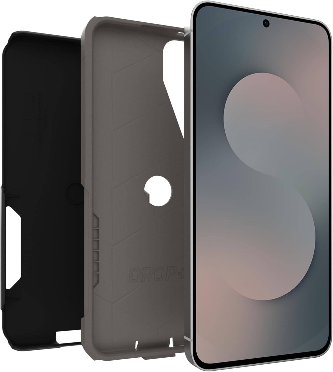 Back. OtterBox - OtterBox - Commuter Series Hard Shell for Galaxy S25 FE - Midnight Cashew (Black & Grey).