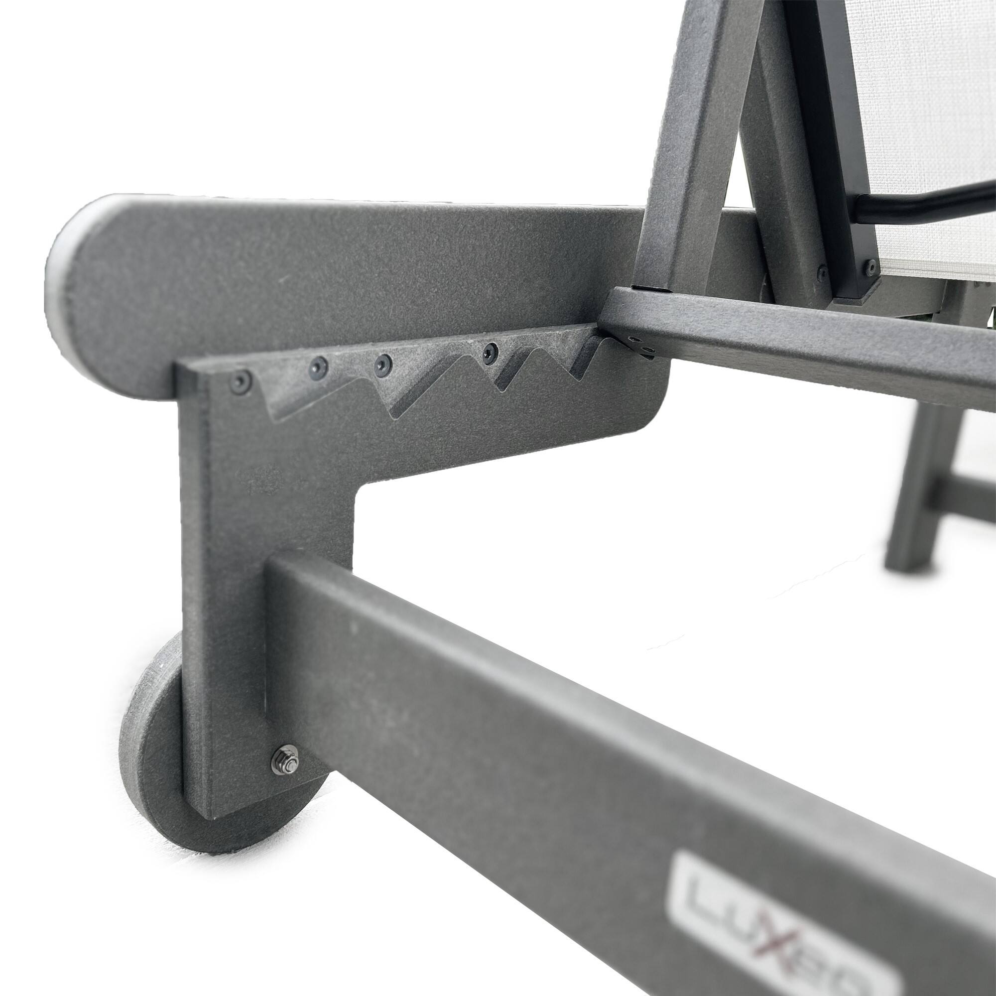 Alt View 4. LuXeo - Venice HDPE Chaise Lounge, Gray (Set of 4) - Gray.