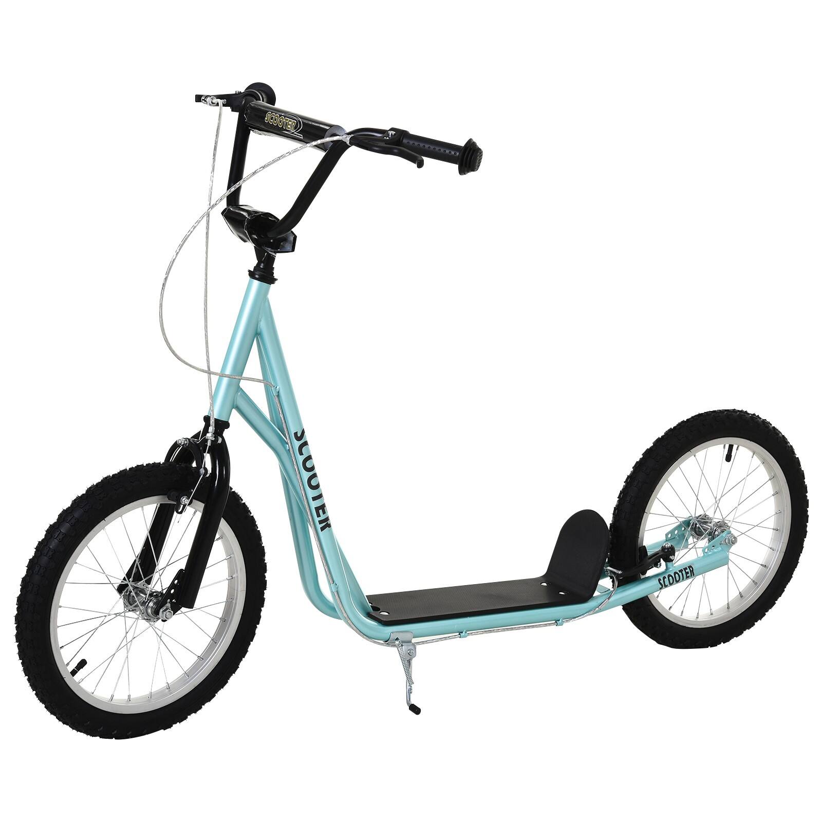 Glintex - Adjustable Kick Scooter with Dual Brakes and Inflatable Tires for Smooth Safe Riding,Aged 5+ - Blue