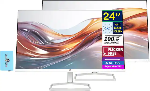 24" Anti Glare Screen
100Hz Refresh Rate
Flicker Free
-5 to +25 Adjustable Tilt
Dock Storm
HP 524sa