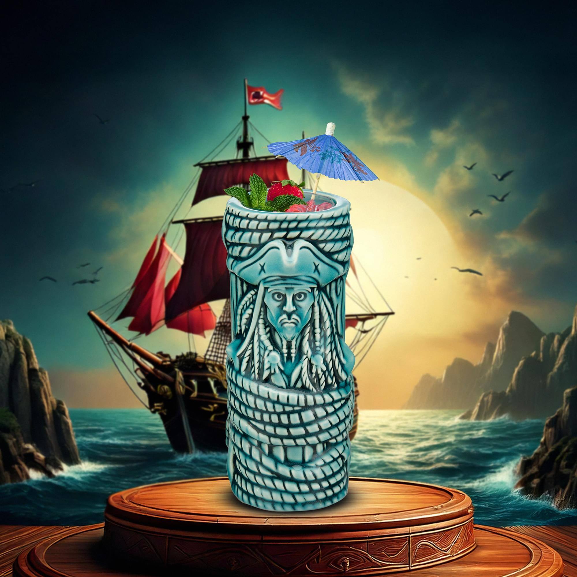 Alt View 2. Disney - Geeki Tikis Disney Pirates Of The Caribbean Jack Sparrow Mug | Holds 22 Ounces - Blue.