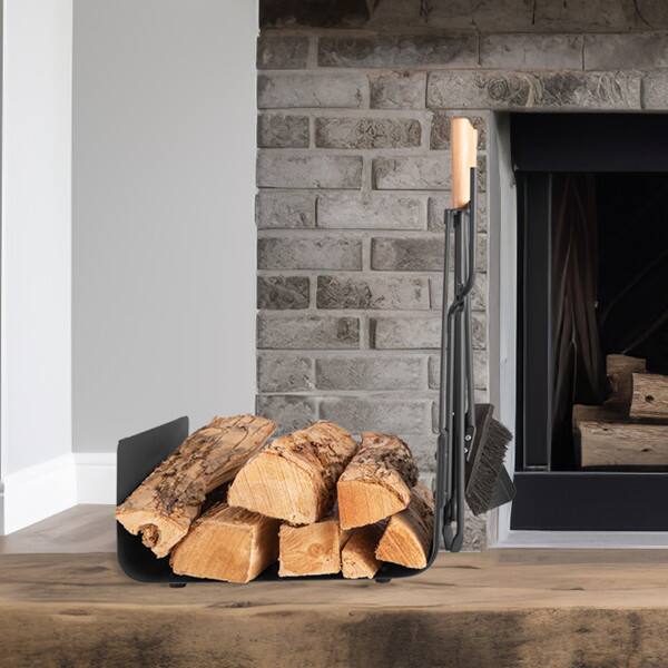 Alt View 3. Lavish Home - 5PC Fireplace Tool Set with Firewood Rack Stand.