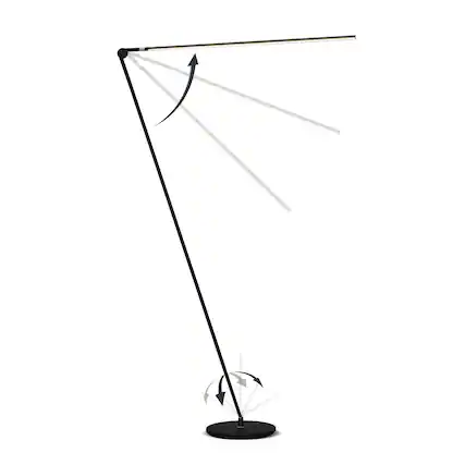 Front. Brightech - Libra LED Modern Industrial Arc Dimmable Super Bright Floor Lamp with Rotating Height-Adjustable Head - Classic Matte Black.