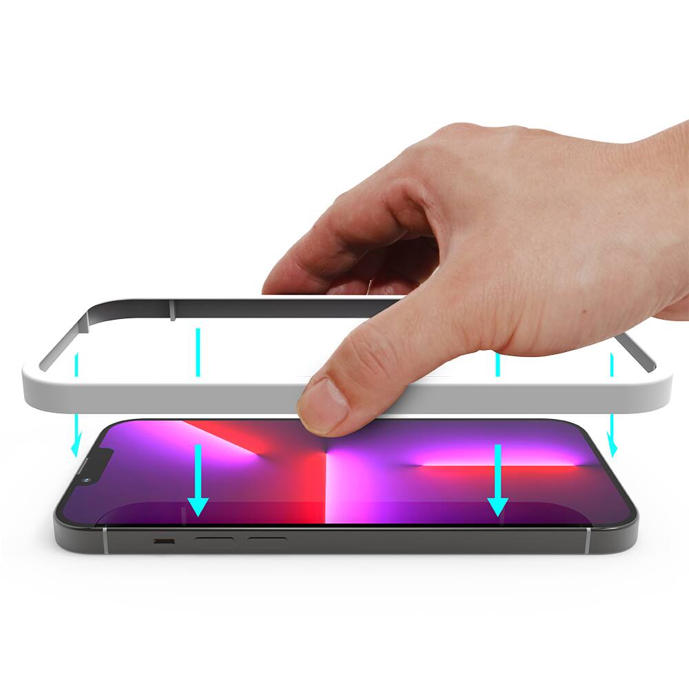 Angle. Vena - 3 Pack For Apple iPhone 14 Screen Protector Glass, For Apple iPhone 13 Pro Screen Protector, Clear Tempered Glass - Clear.