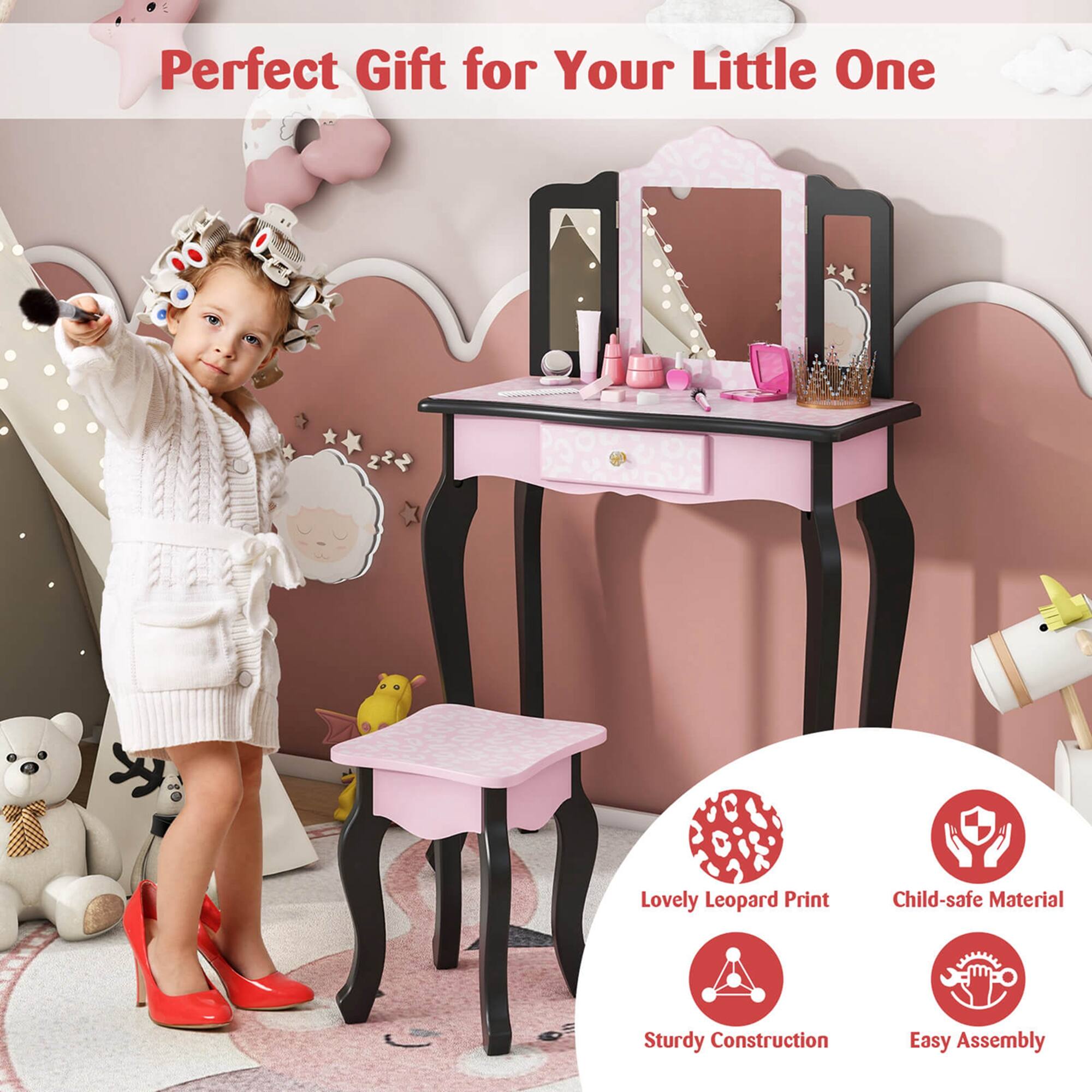 Perfect Gift for Your Little One

Lovely Leopard Print
Child-safe Material
Sturdy Construction
Easy Assembly