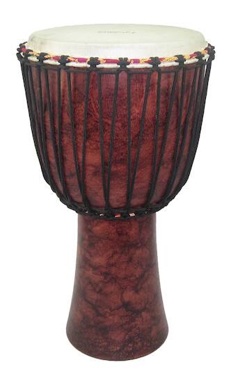 Front. Tycoon Percussion - 10" Djembe, Rope-Tuned, Handcrafted Mango Wood Shell, Goat Skin Head.