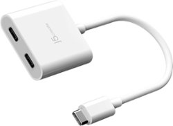 j5create - USB-C to Dual USB-C with Video or Power Delivery - White - Front_Zoom