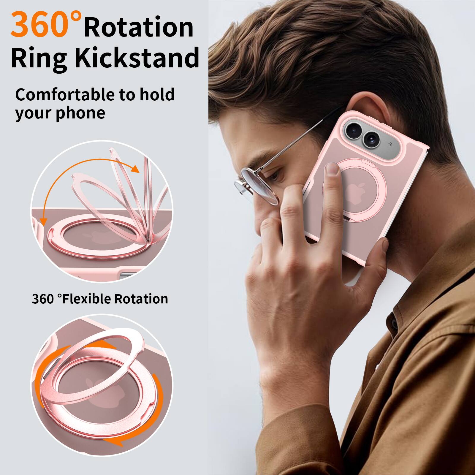 360° Rotation Ring Kickstand  
Comfortable to hold your phone  

360° Flexible Rotation