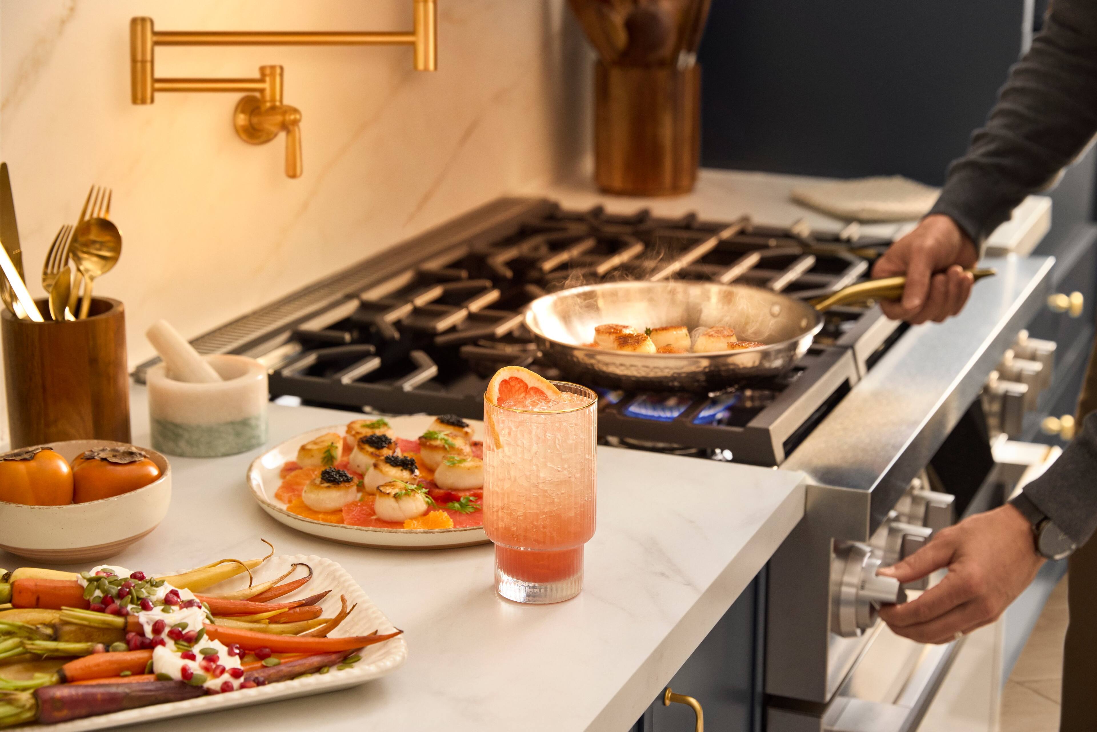Alt View 28. LG - SIGNATURE 30-in Wide 6.3 Cu. Ft. Slide-In Gas True Convection Smart Range with EasyClean and 6.8-in Color LCD Screen - PrintProof Stainless Steel.