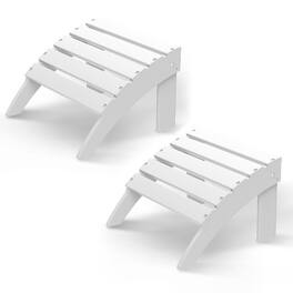 FODINGHILL - HDPE Adirondack Ottoman Set of 2, All weather Footrest for Patio & Garden - White