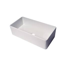 Alfi - brand ABF3618 36 Thin Wall Single Bowl Smooth Apron Fireclay Kitchen Farm Sink - White