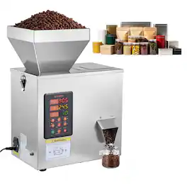 VEVOR - Powder Filling Machine, 1-99.9g (0.002-0.22lbs) Automatic Particle Dispenser, High Accuracy, Stainless Steel,Intelligent - Silver