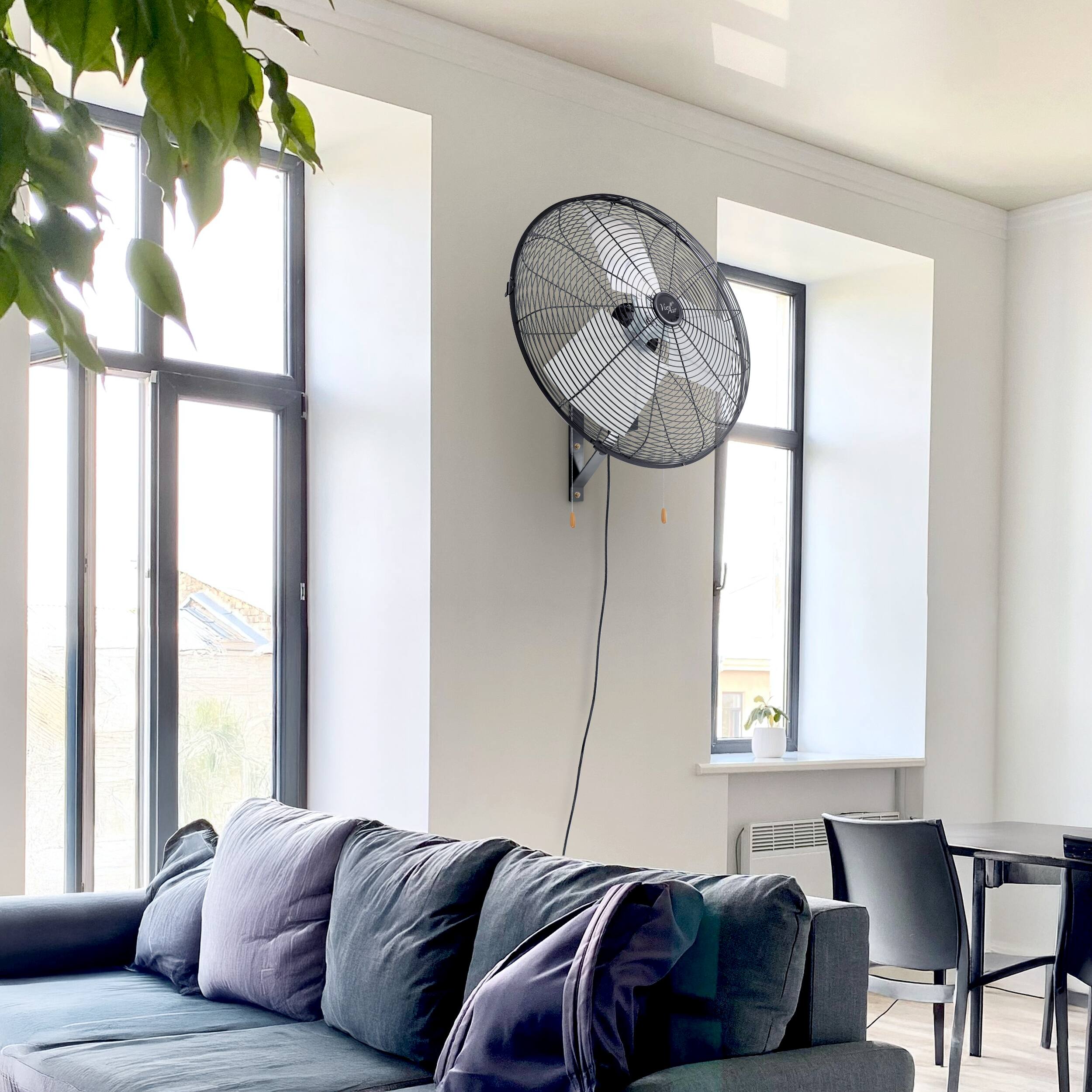 Alt View 7. VieAir - Vie Air 20 Inch Indoor Oscillating Industrial Wall Fan - Black.