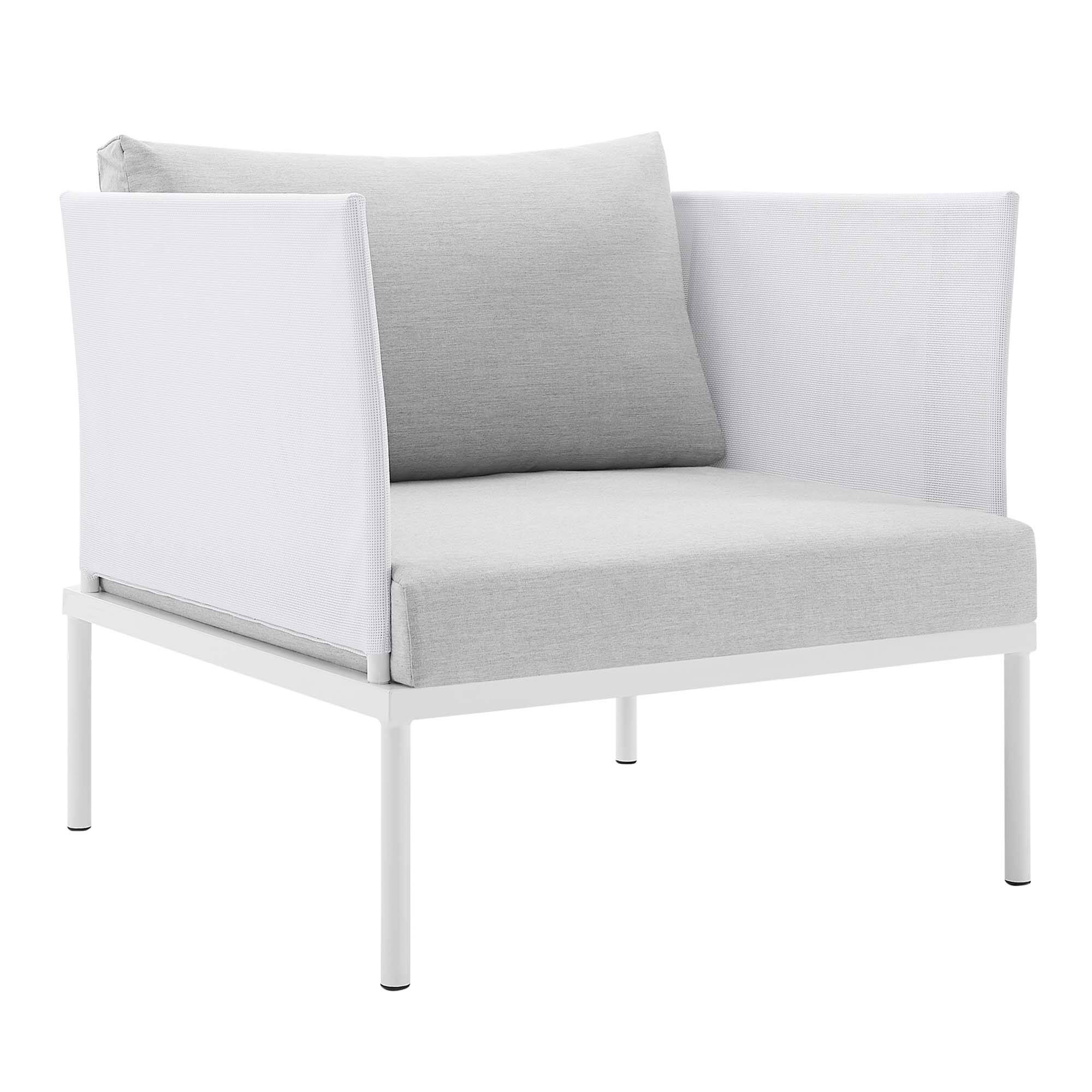 Left. Modway - Harmony Sunbrella® Outdoor Patio Aluminum Armchair by Modway - White Gray.