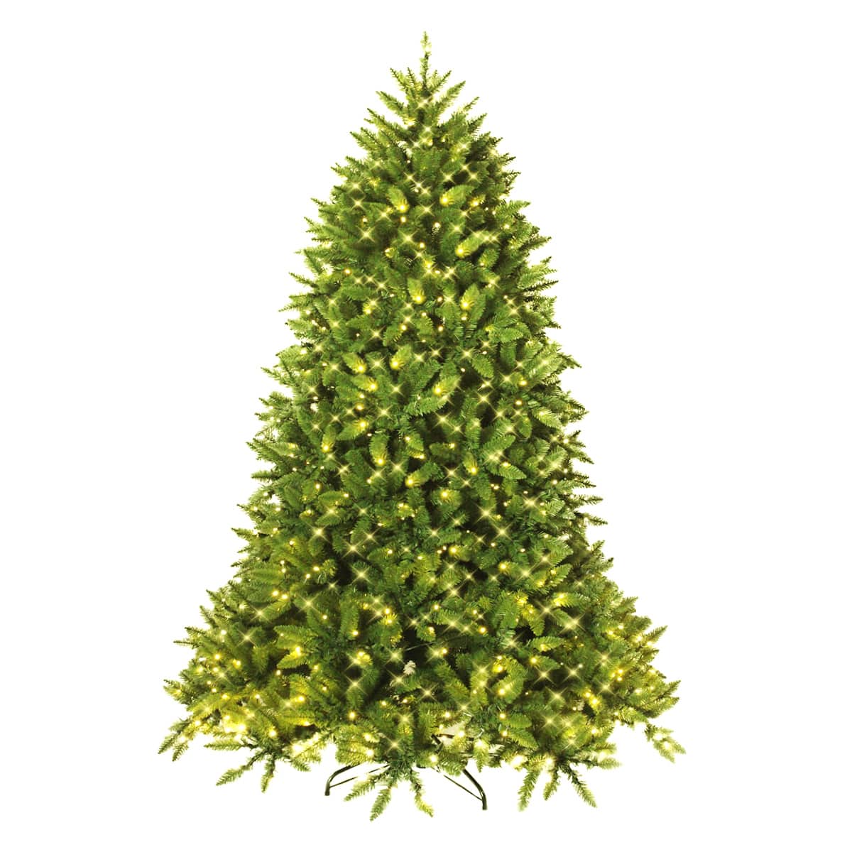 Front. Costway - 6ft Pre-lit PVC Christmas Fir Tree Hinged 8 Flash Modes w/ 650 LED Light - Green.