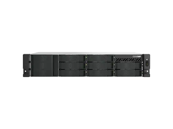 Front. QNAP - QNAP TS-855eU-8GSAN NAS, Intel Atom C5125 8-Core, 8GB RAM, 8x HDD/SSD Bays, SATA.