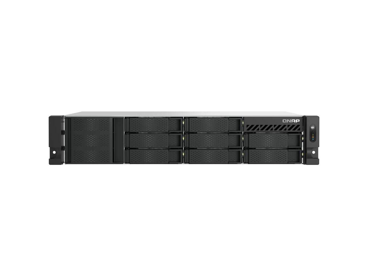 Front. QNAP - QNAP TS-855eU-8GSAN NAS, Intel Atom C5125 8-Core, 8GB RAM, 8x HDD/SSD Bays, SATA.