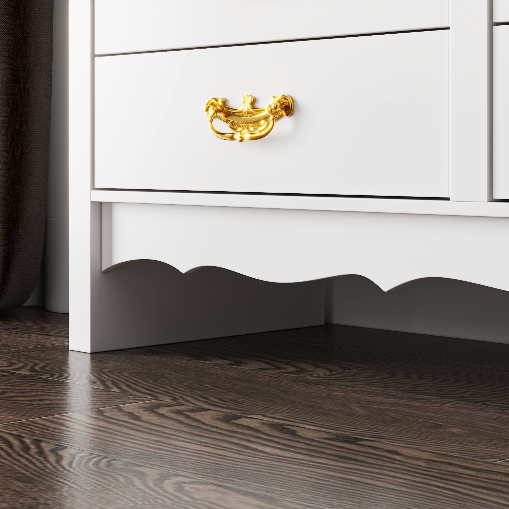 Alt View 5. FUFU&GAGA - French Court-Style Nine-Drawer Storage Dresser – A Fusion of Luxurious Aesthetics and Practical Storage - White.