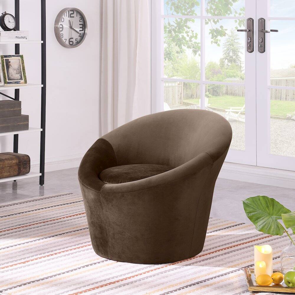 Alt View 1. Meridian Furniture - Tristan Brown Velvet Accent Chair - Brown.