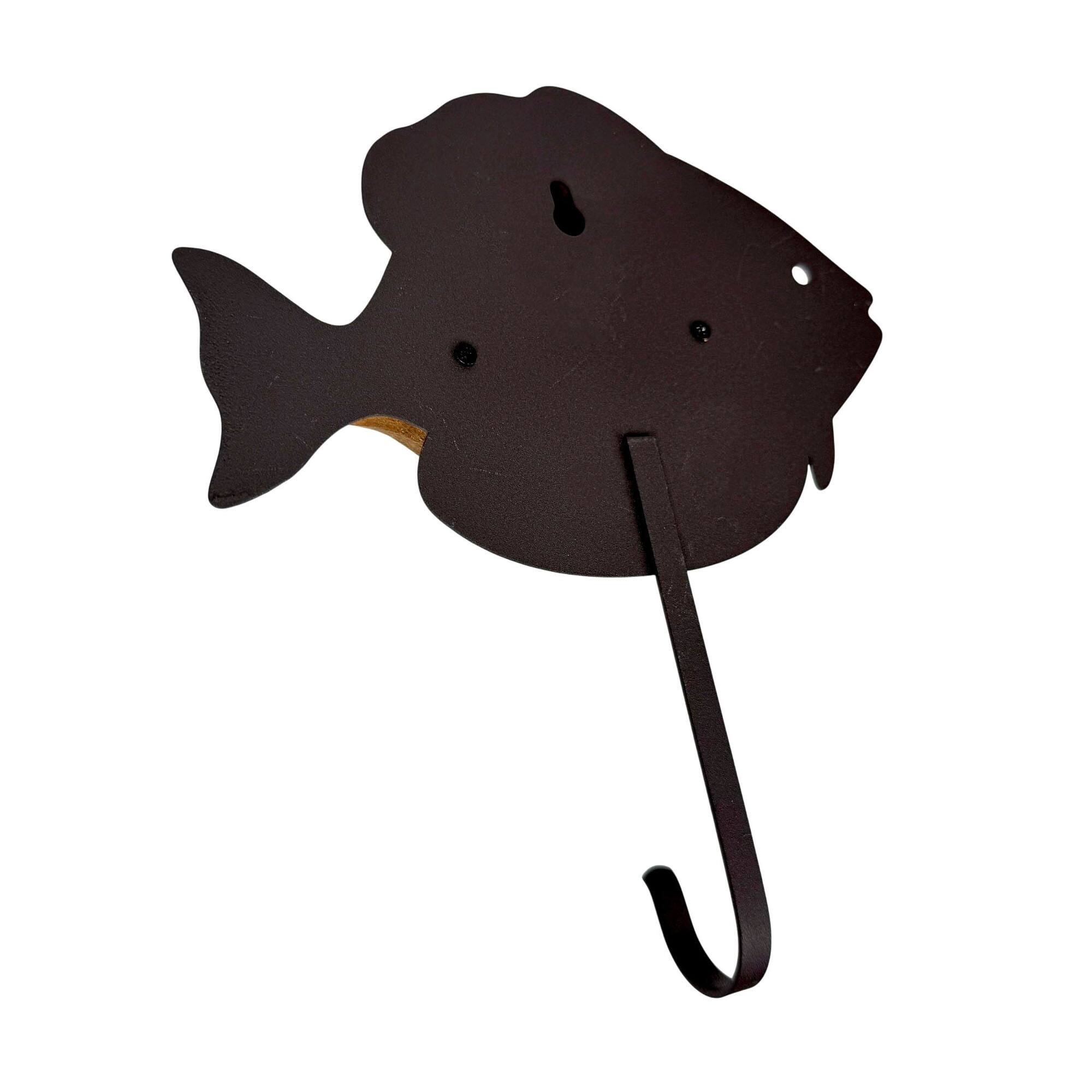 Alt View 2. Things2Die4 - Set of 3 Nautical Wood and Metal Decorative Wall Hooks Fish Crab Octopus - Brown.