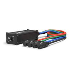 Front. Lyxpro - 4‑Channel 3′ XLR to RJ45 Ethercon Breakout | Compact Audio Interface Snake - Multi.