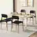Angle. Costway - Dining Side Chairs Set of 4 with Ergonomic Backrest Wide Seat & Sturdy Wooden Legs - Black.