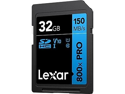 32 GB  
150 MB/s  
V10  
U1  
HC I  
800x PRO  
Lexar