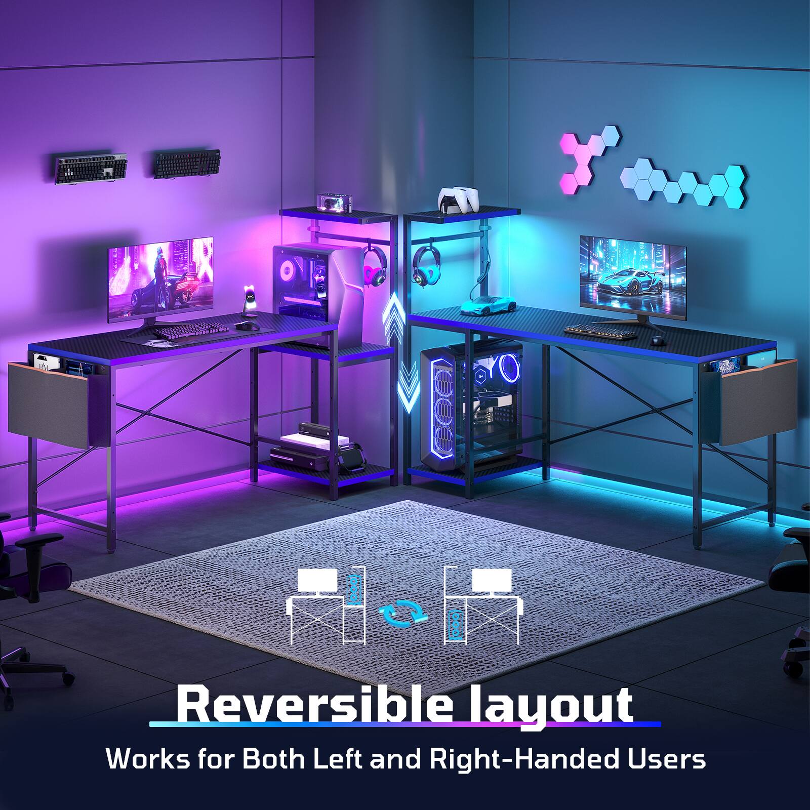 Reversible layout  
Works for Both Left and Right-Handed Users