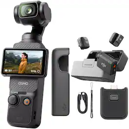 Osmo Pocket 3 4K 120fps Handheld 3-Axis Gimbal Stabilizer + DJI Mic Mini