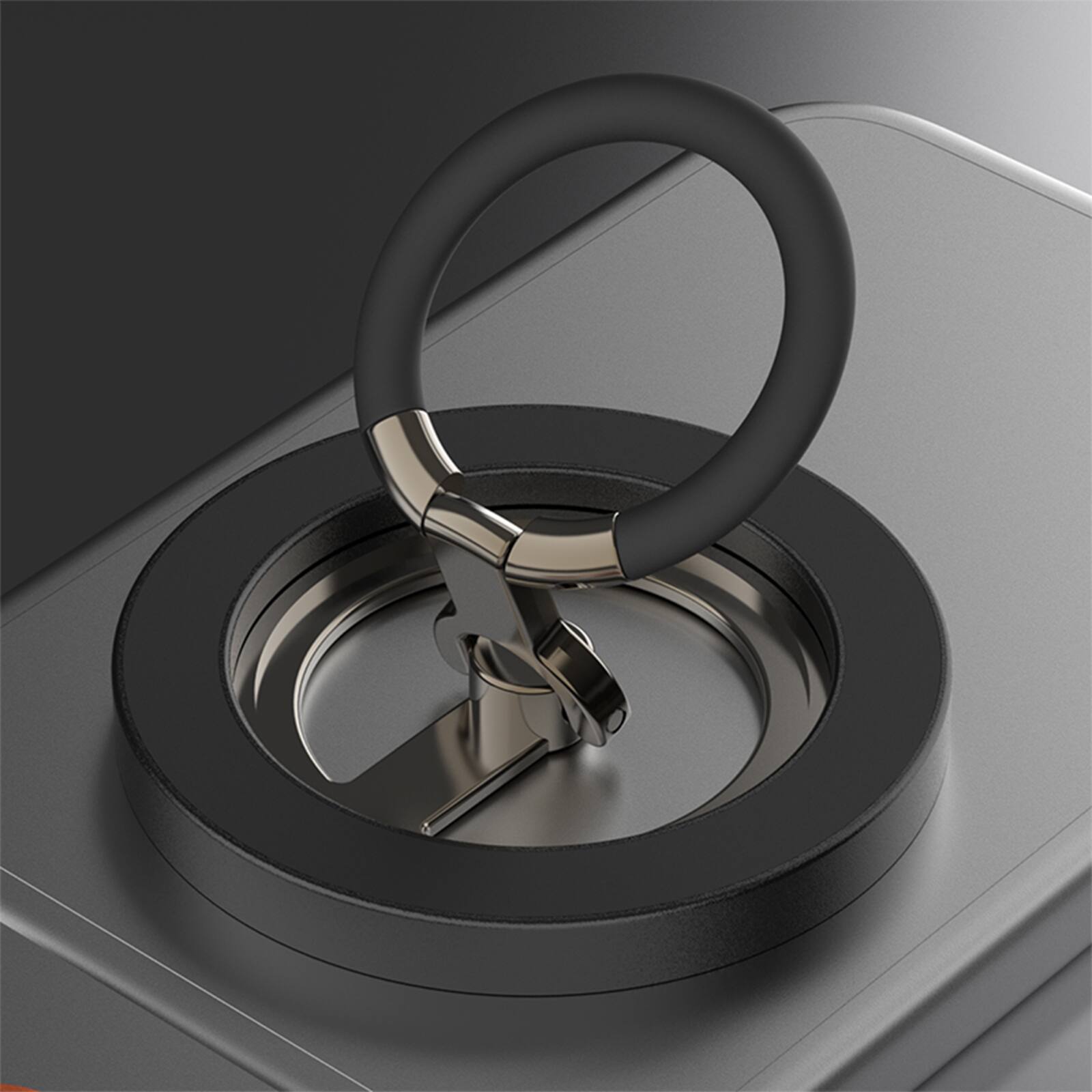Alt View 9. UUCOVER - Magnetic Phone Ring Holder, Dual-Sided Magnets Kickstand Compatible with MagSafe, 360° Rotatable Metal Finger Grip Stand - Black.