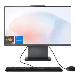 Lenovo - Upgraded - ThinkCentre neo 50a 23.8" FHD All-in-One - AMD Ryzen 5 220 - 16GB RAM 1TB SSD - Wired Keyboard & Mouse - Black