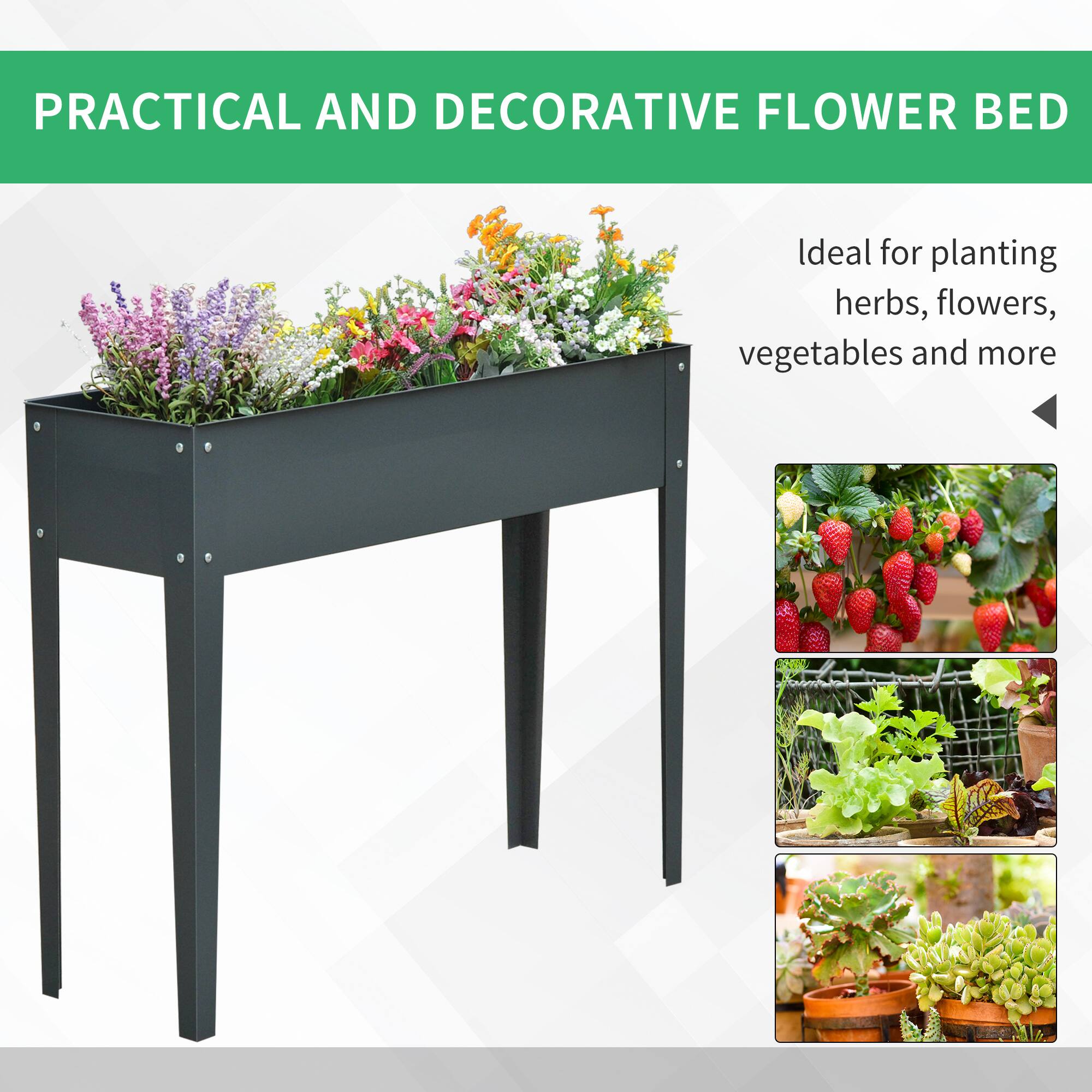 PRACTICAL AND DECORATIVE FLOWER BED

Ideal for planting herbs, flowers, vegetables and more