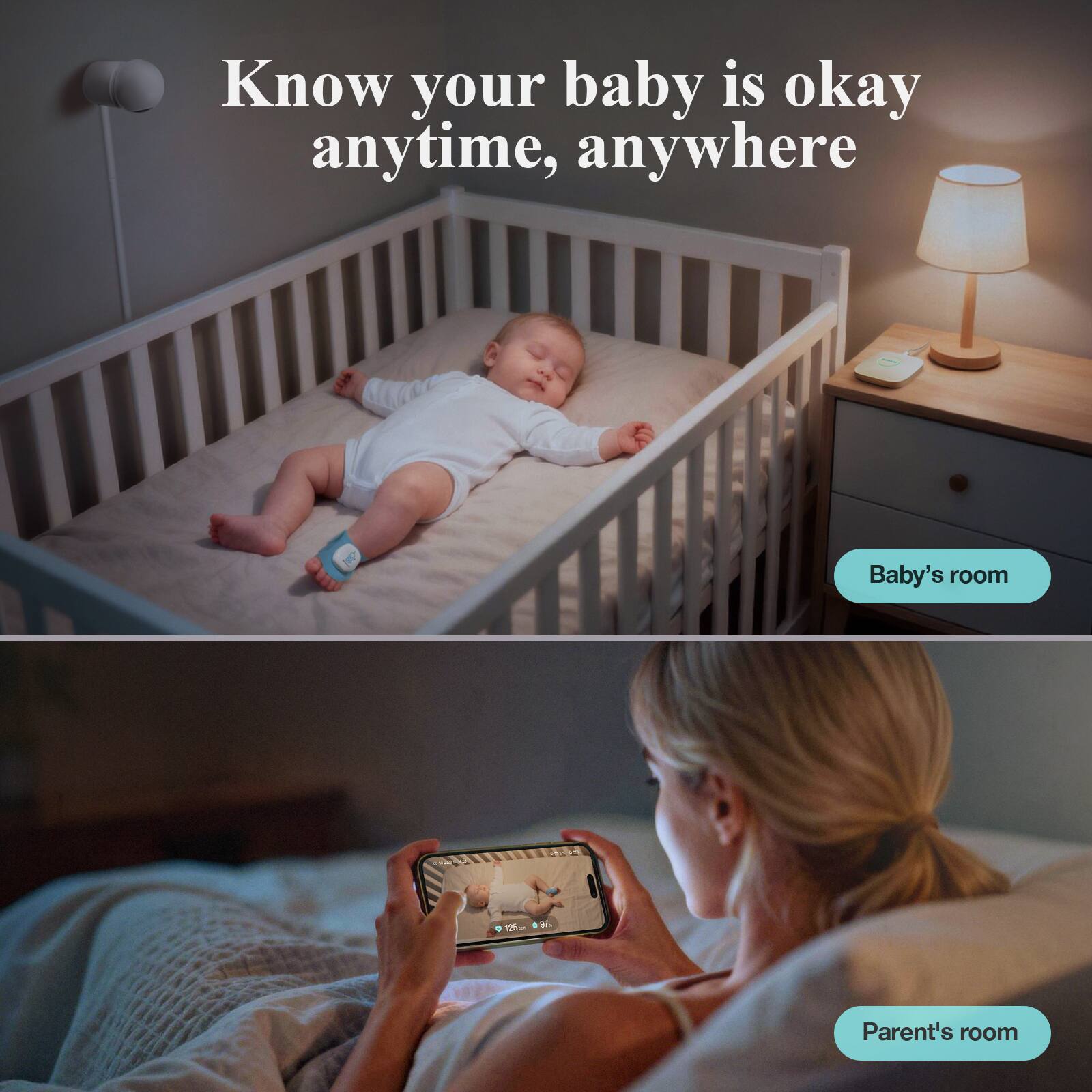 Know your baby is okay anytime, anywhere

Baby's room

Parent's room
