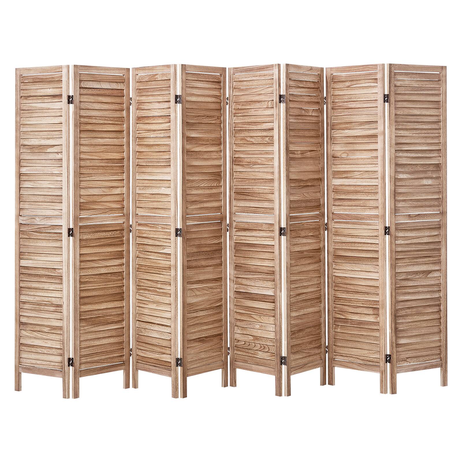 Alt View 5. VEVOR - Wood Room Divider, 8 Panel Wood Folding Privacy Screen, 66.9 Inches Tall Indoor Louvered Partition Divider - Wood.