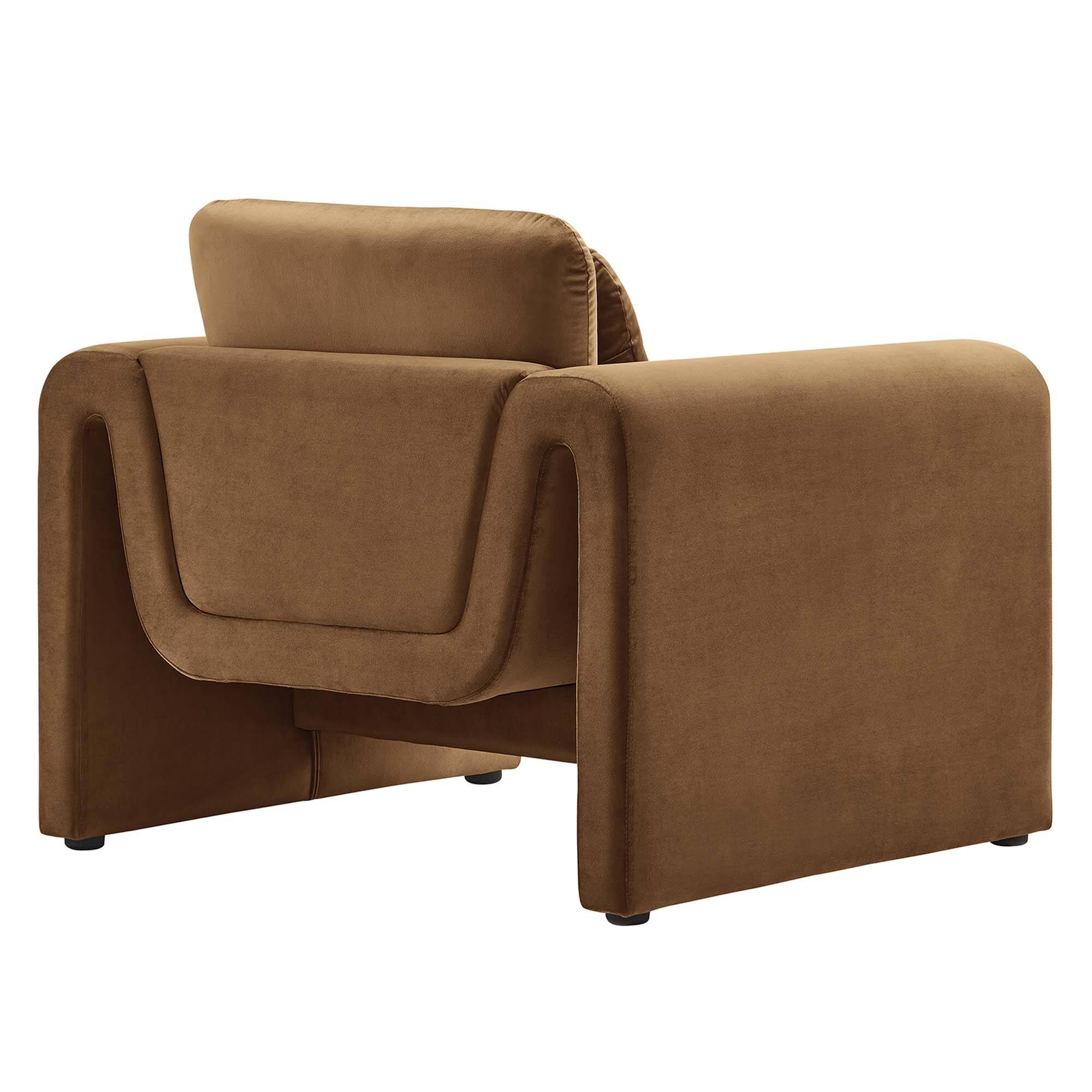Alt View 1. Modway - Waverly Performance Velvet Armchair by Modway - Brown.