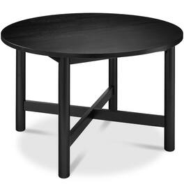 Best Choice Products - 47in Round Solid Wood Dining Table, Modern Farmhouse Table For 4 - Black