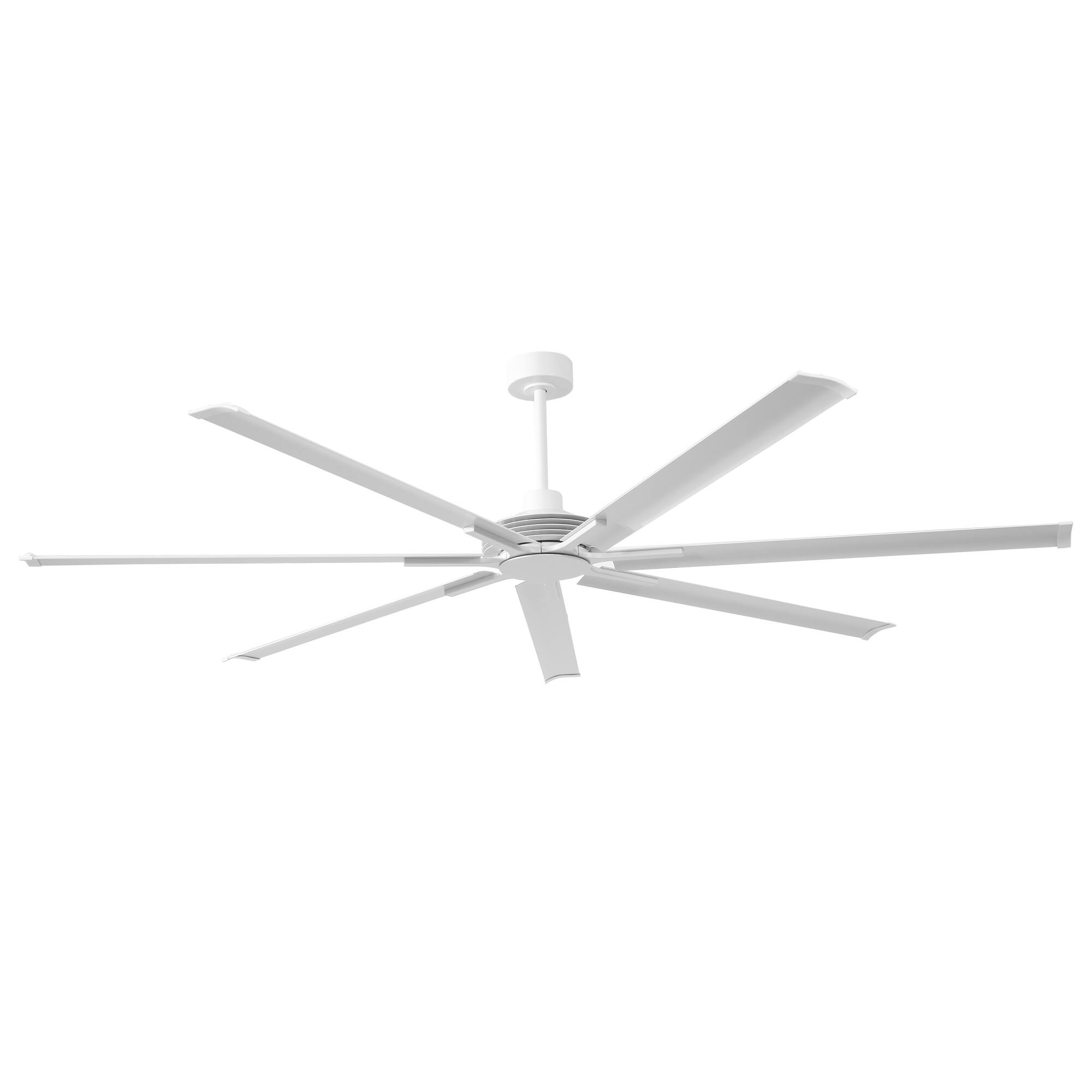 Alt View 2. Parrot Uncle - 84" Industrial Aluminum Warehouse Extra Large Ceiling Fan with Remote - White.