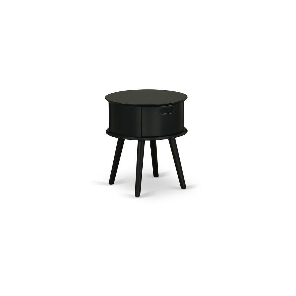 Angle. East West Furniture - Night Stand Black - Brown.