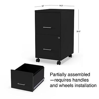 18"  
14.3"  
20.3"  
Partially assembled - requires handles and wheels installation