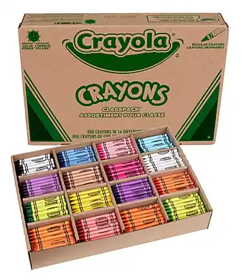 Crayola
CRAYONS
CLASSPACK
ASSORTIMENT POUR CLASSE
800 CRAYONS DE 80 DIFFÉRENTES COULEURS
800 CRAYONS IN 80 DIFFERENT COLORS