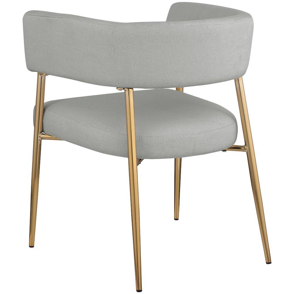 Alt View 4. Meridian Furniture - Creston Light Grey Durable Linen Textured Fabric Dining Chair - Grey.